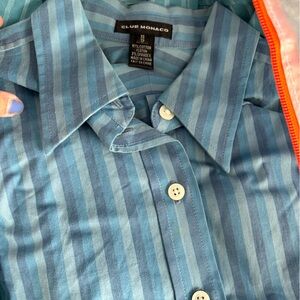 Club Monaco blue striped shirt